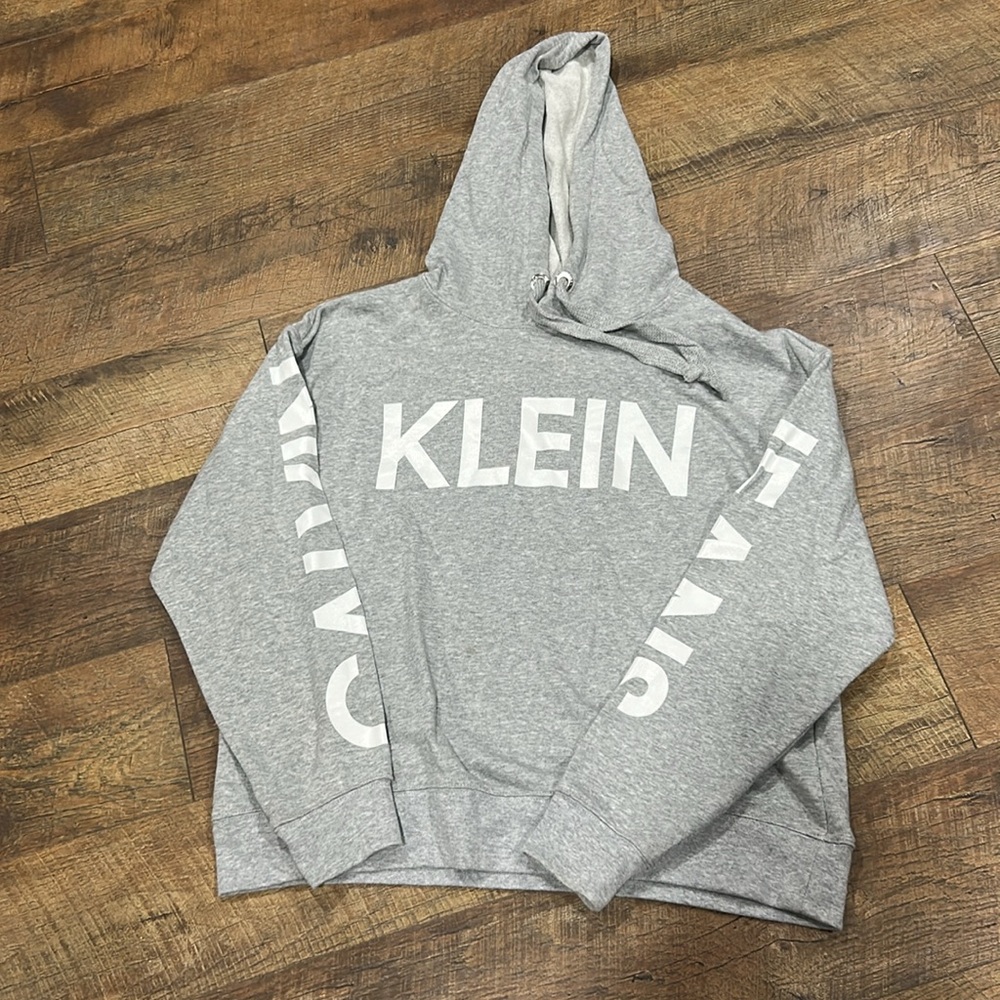 Calvin Klein Jeans Gray Hooded Sweatshirt Size Large